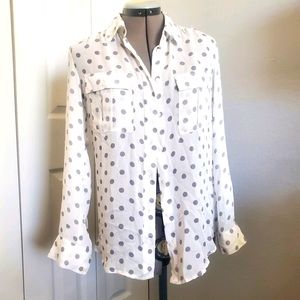 Sheer polka dot work blouse